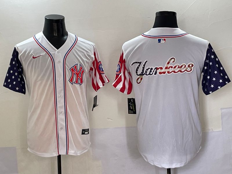Men New York Yankees Blank White a generation of national flags Jointly Name 2025 Nike MLB Jersey style 8